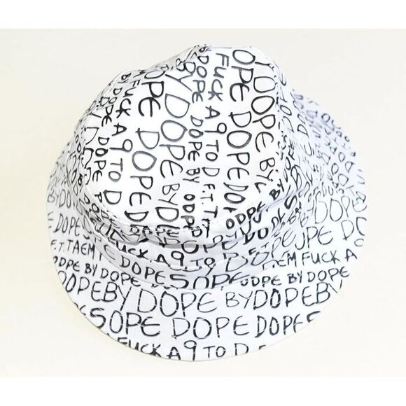 NWOT Dope by Dope BE Cool Jamaica DOPE Bucket Hats(Black on White) - Picture 9 of 9